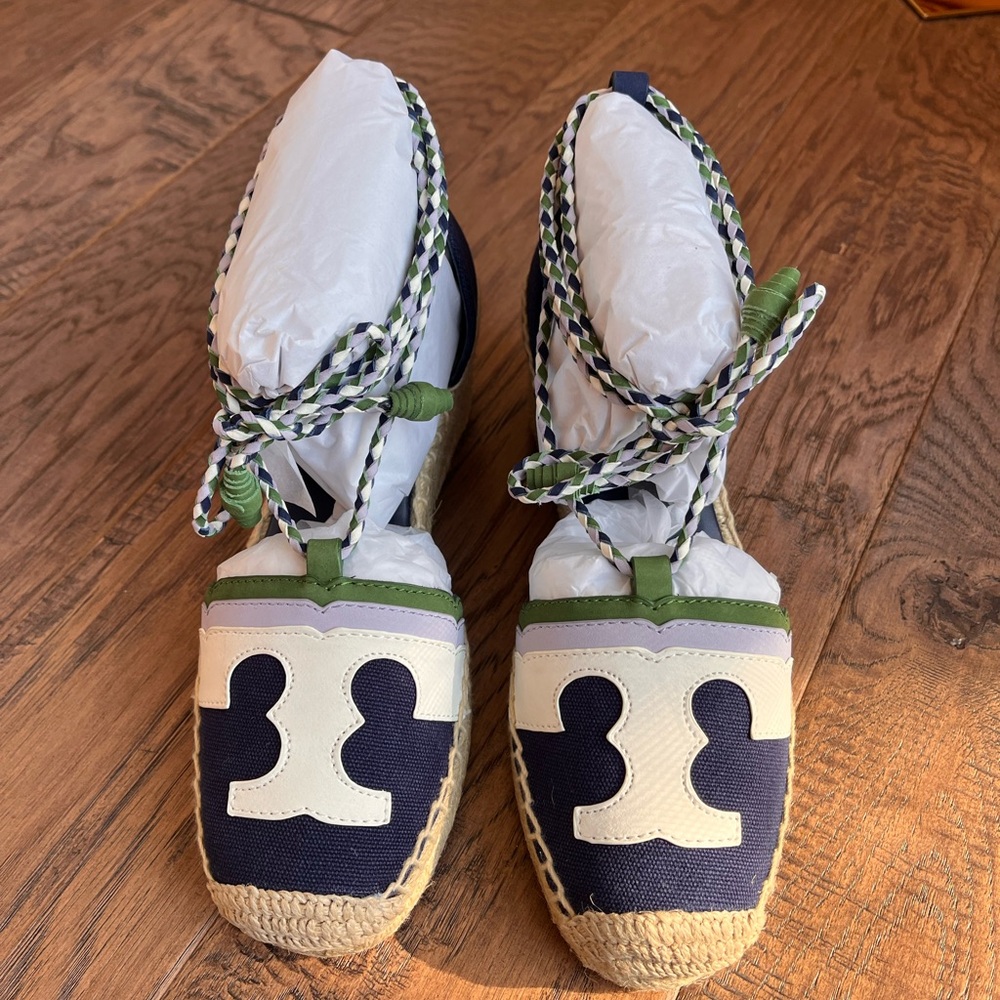 Tory Burch Wedge Espadrilles size 7.